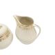 Ewa sugar bowl and creamer, mid-century modern, ivory white porcelain, Poland, 1970s.