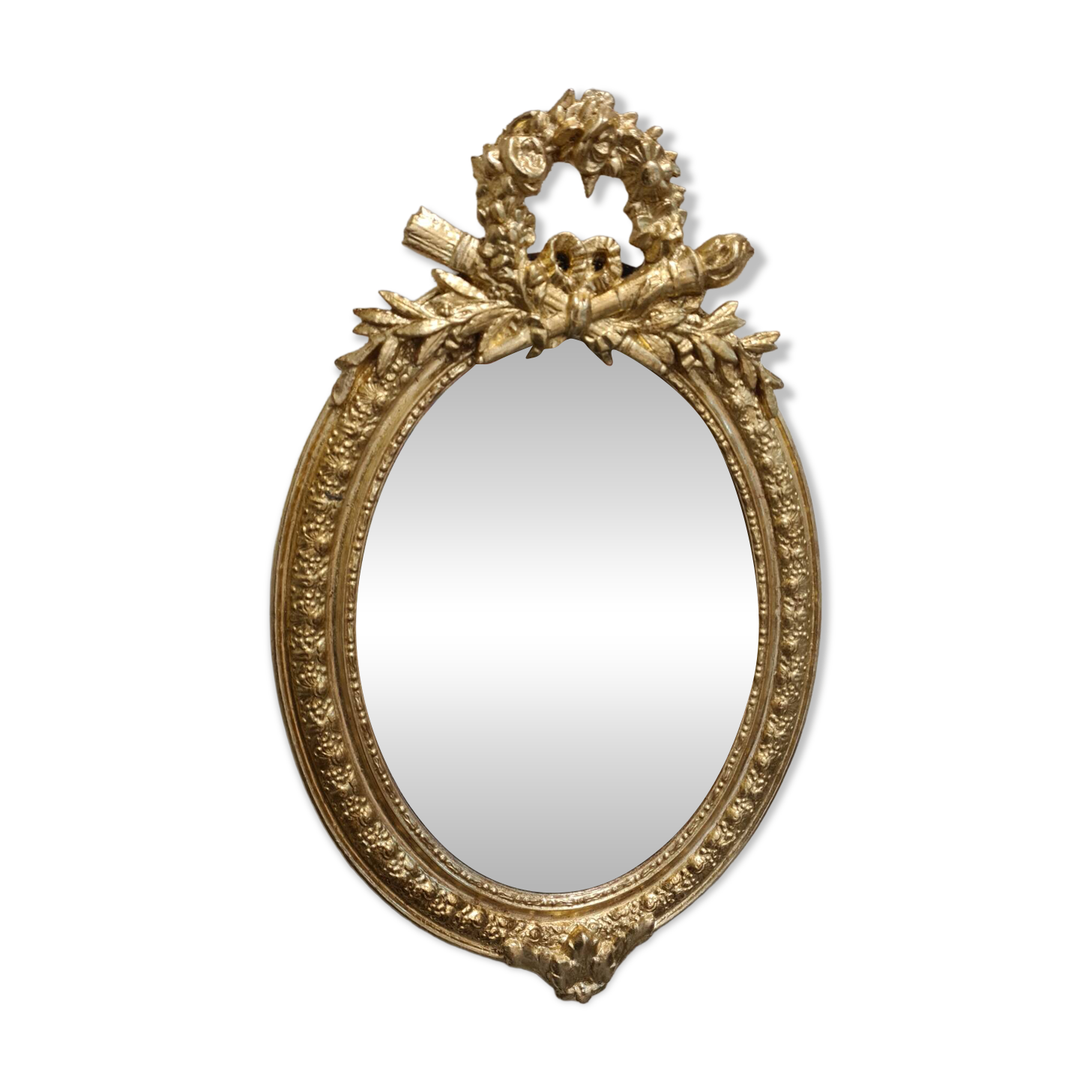 Miroir ovale doré, XIXe siècle