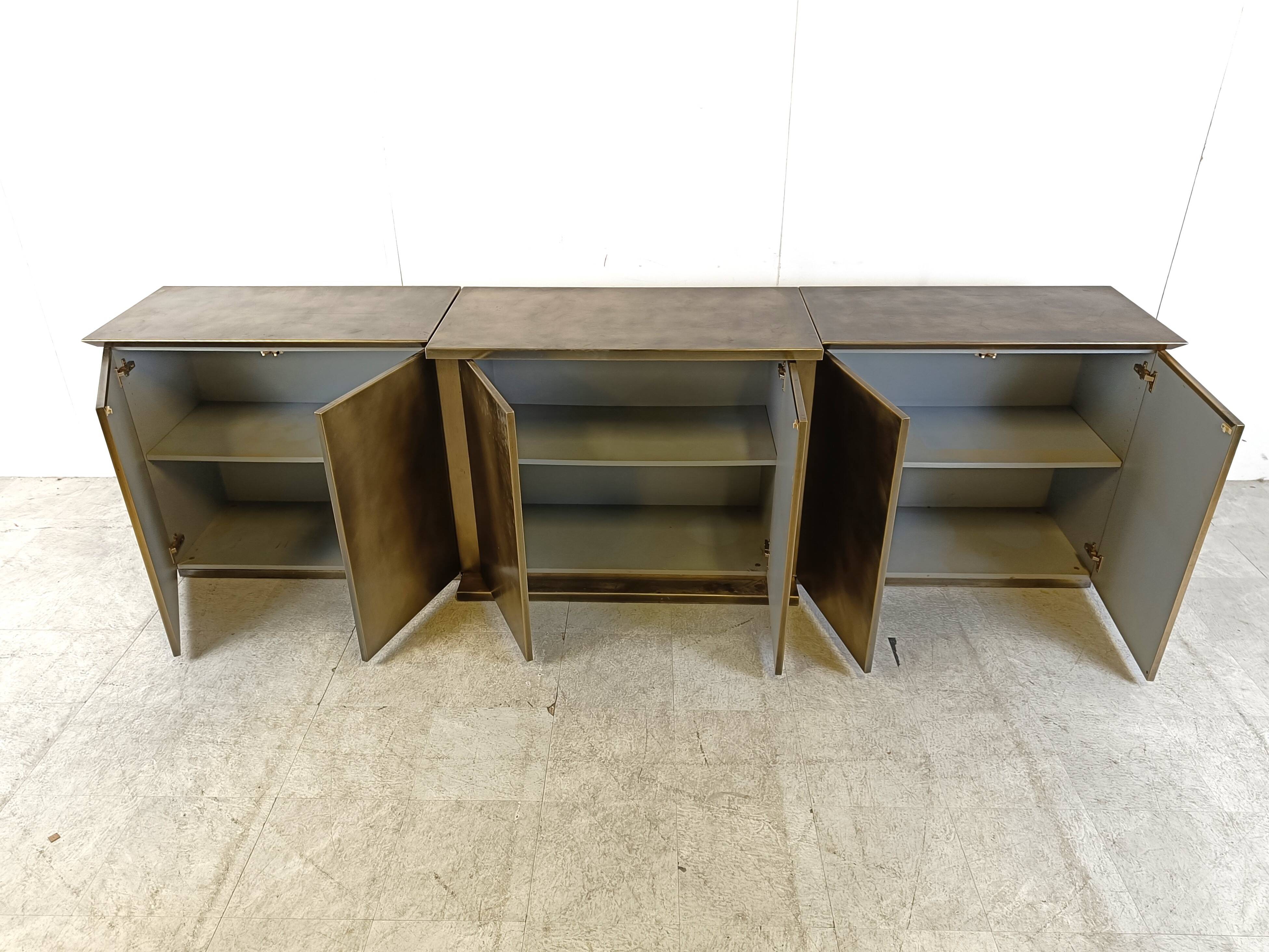 Enfilade XL en laiton par Belgochrom, 1980