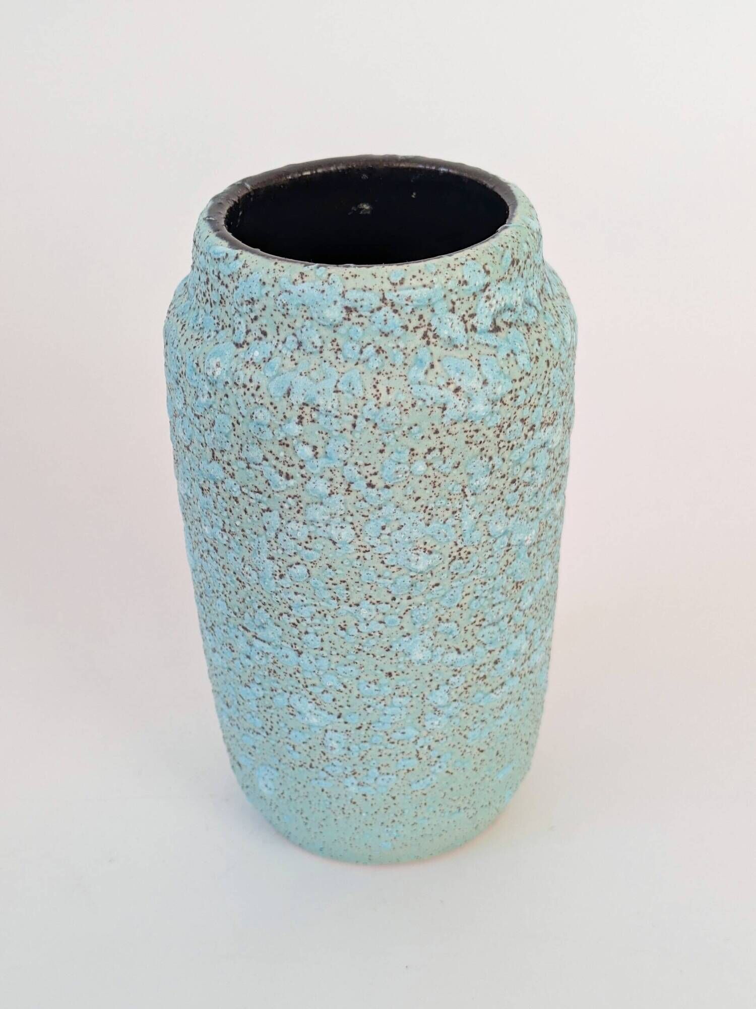 Scheurich Vase Turquoise Fat Lava, West Germany 1960s