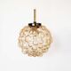Amber bubble glass pendant light by Helena Tynell for Glashutte Limburg
