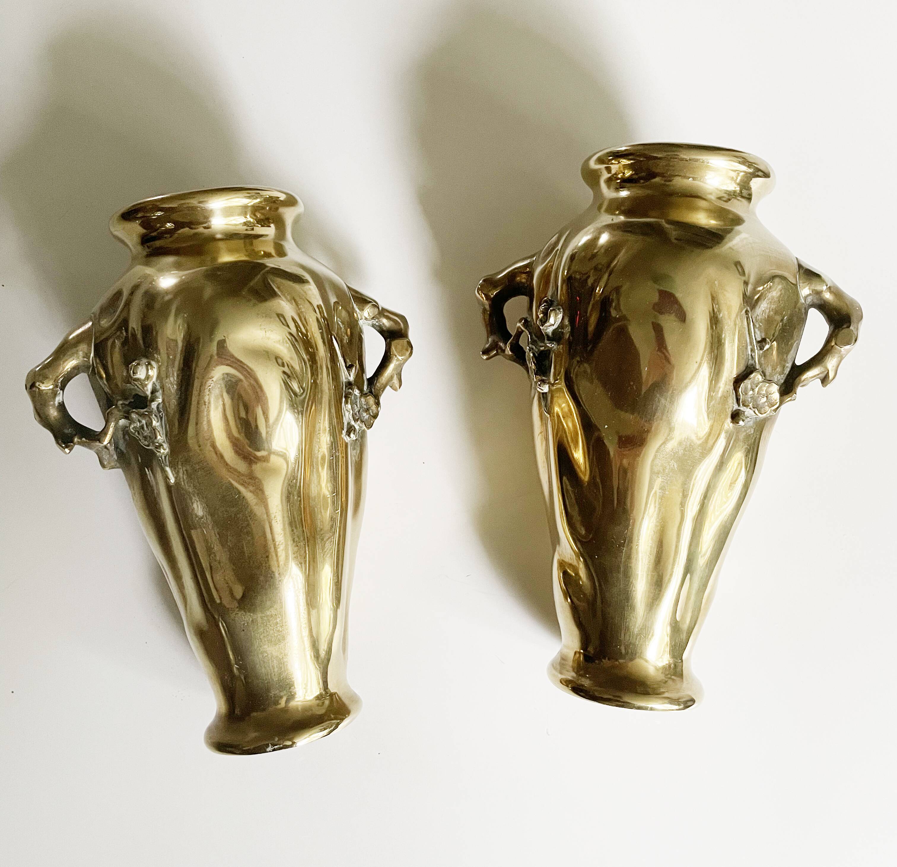 Pair of gilt bronze vases