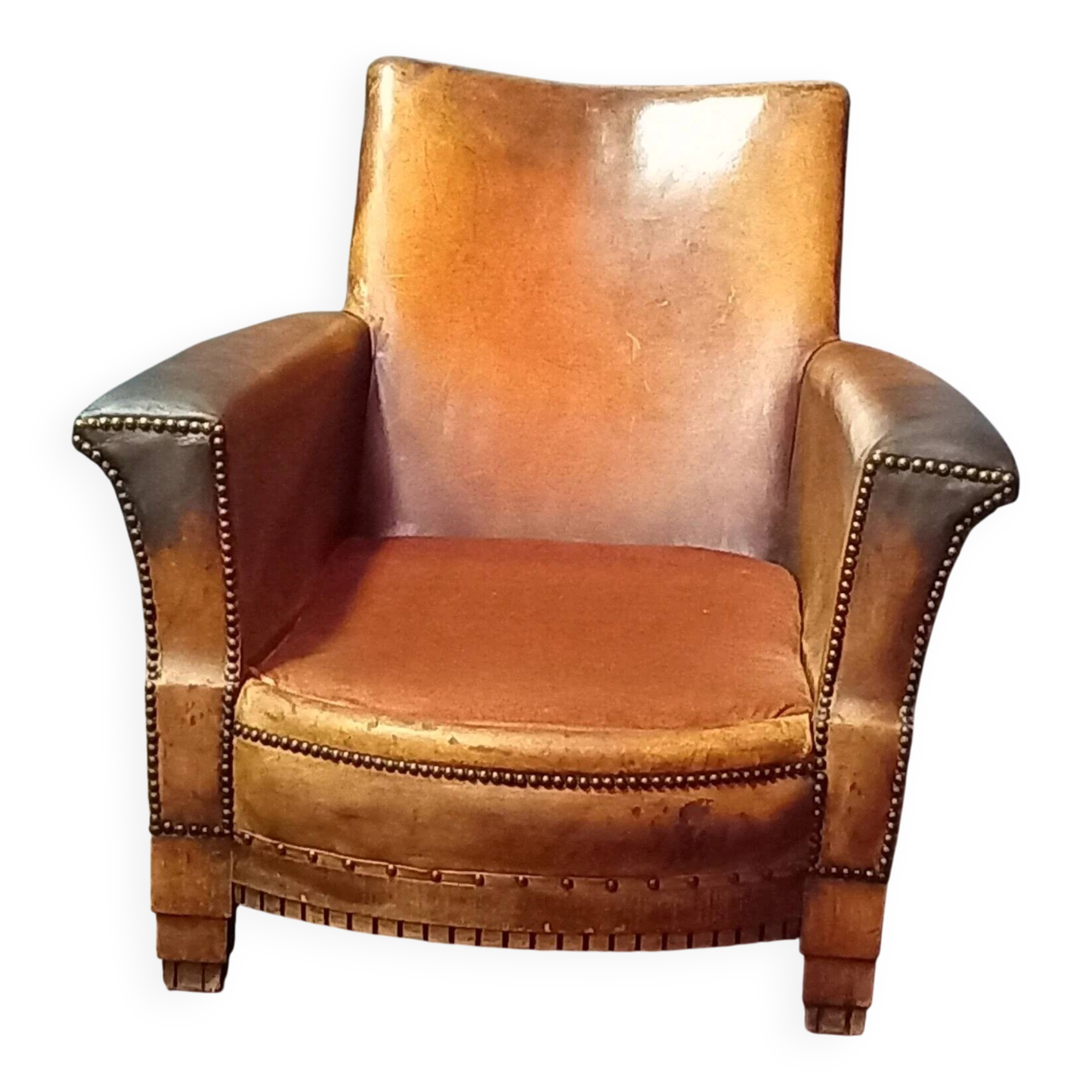 French leather armchair – Art Deco ca. 1915-1920