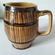 Large vintage pitcher with trompe l'oeil effect, barrel in glazed stoneware, 1950s