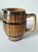 Large vintage pitcher with trompe l'oeil effect, barrel in glazed stoneware, 1950s