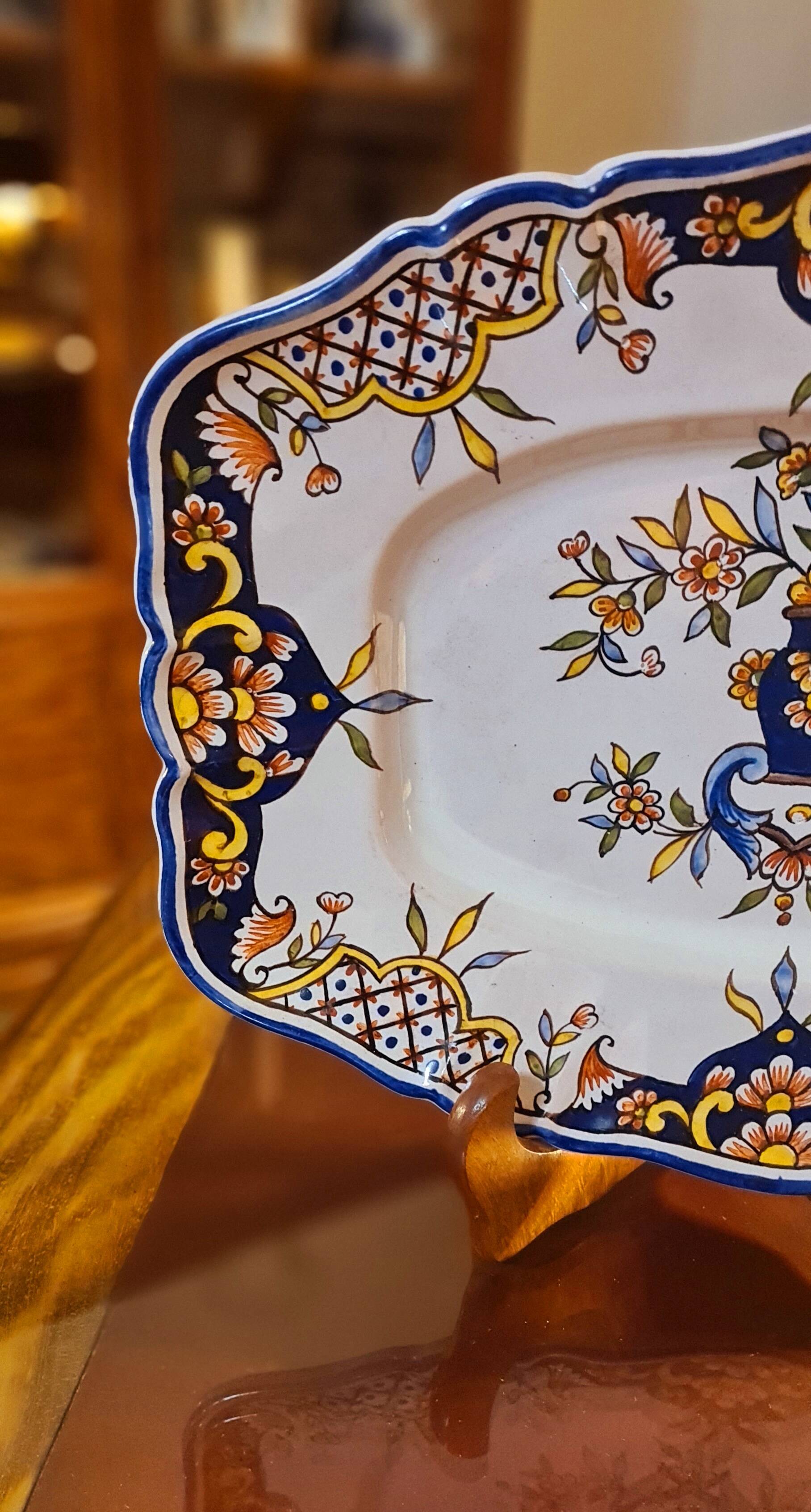 Large Desvres earthenware dish