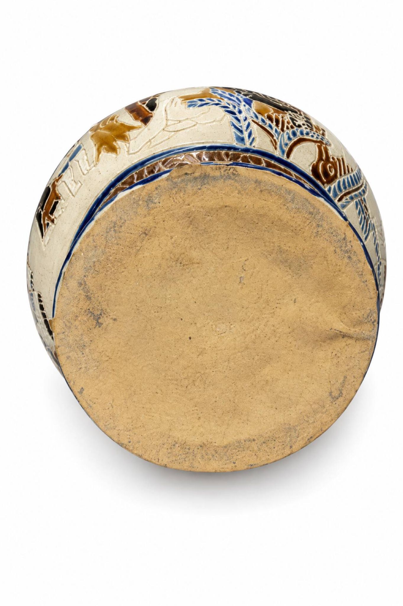 Vase en céramique polychrome en grès émaillé
