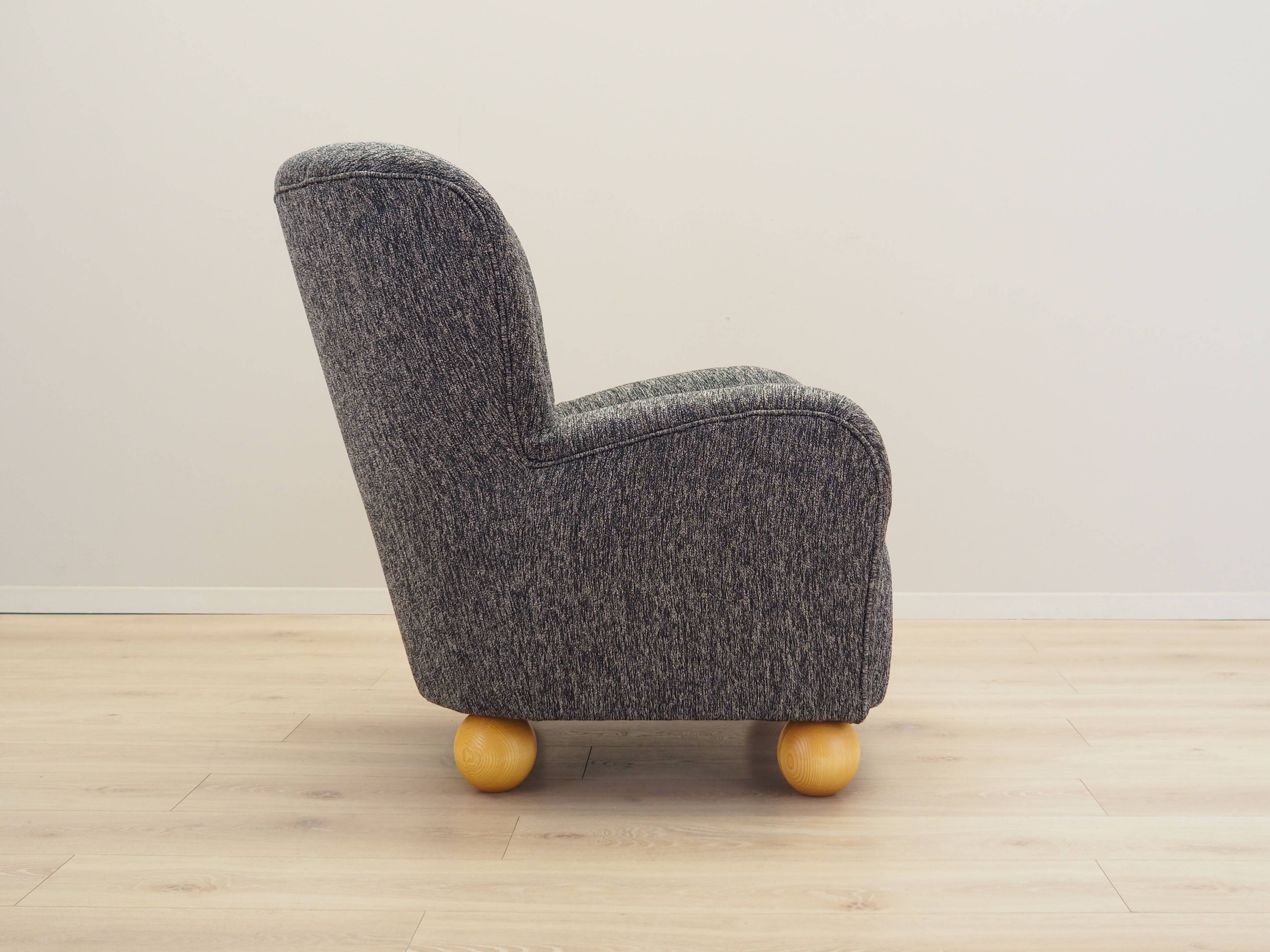 Grey armchair, Scandinavian design, production: Denmark