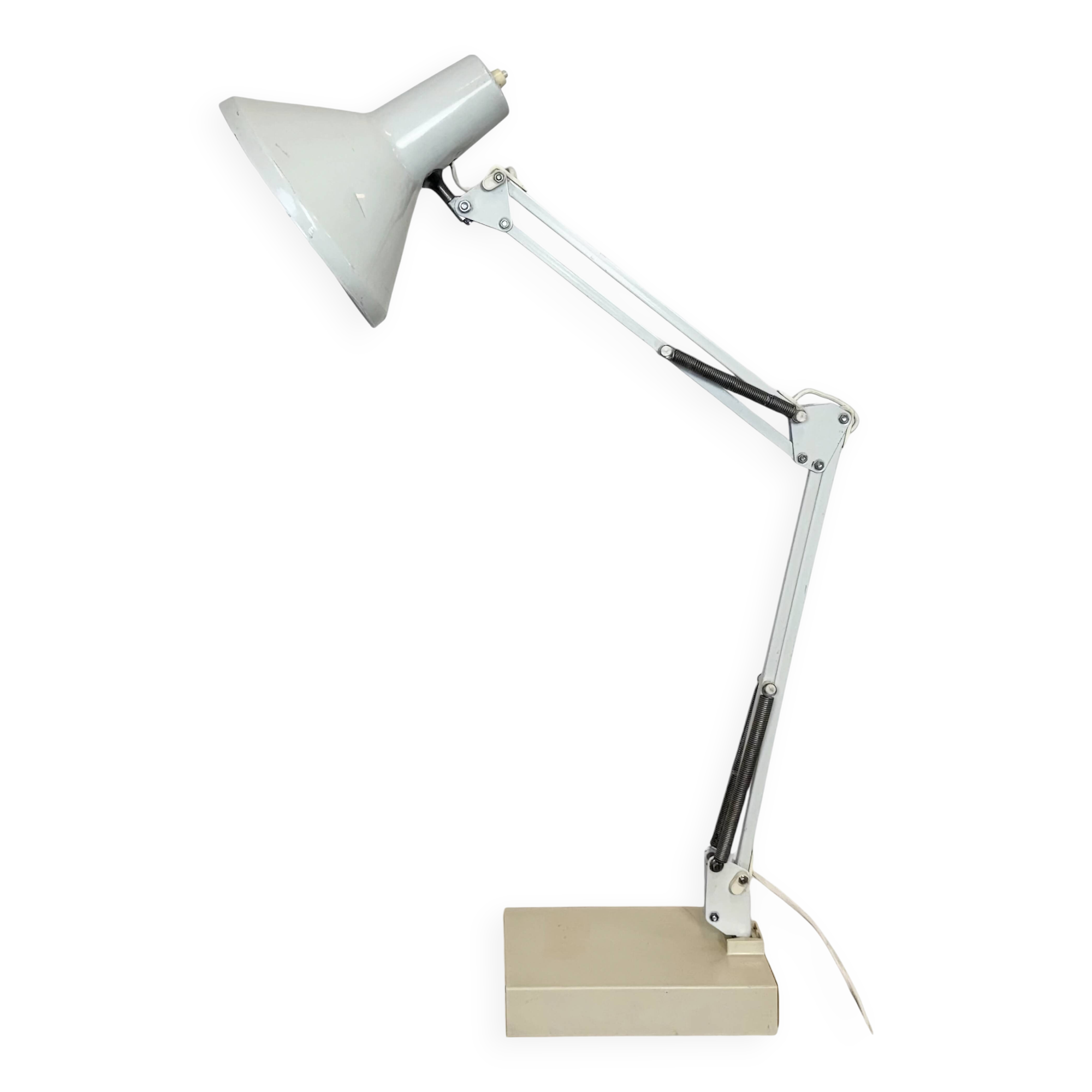 Vintage White Italian Architect Table Lamp, 1970s
