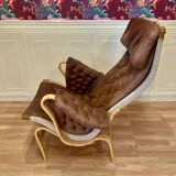 "Pernilla" leather armchair "Bruno Mathsson" 1960.