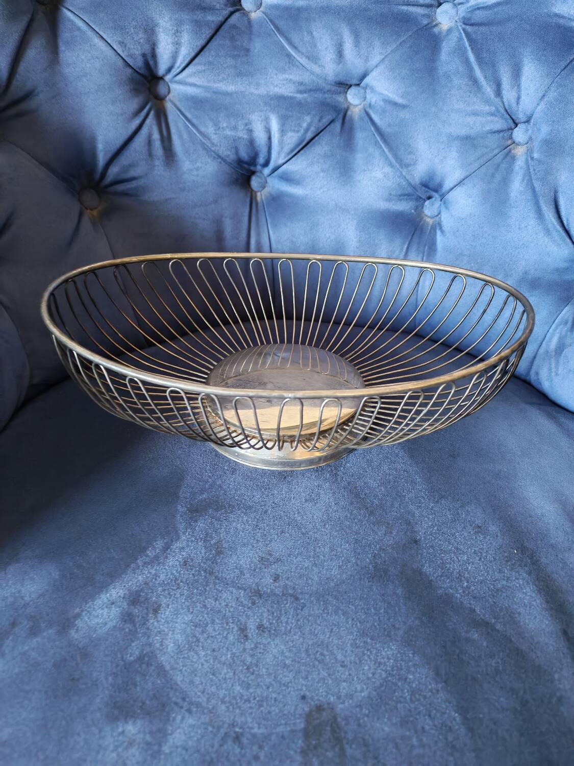 Silver-plated metal basket