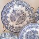 Mismatched antique soup plates