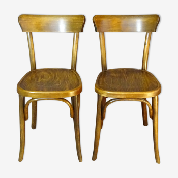 2 bistro chairs from Fischel 1930 wooden seats