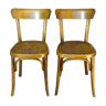 2 chaises bistrot de Fischel 1930 assises bois