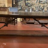 Impressive Spanish monastery table in oak, medieval style, 3m².