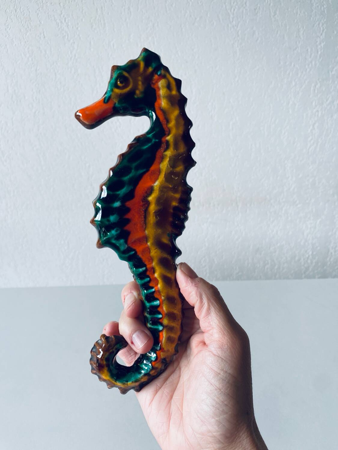 Ceramic wall seahorse