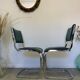 Pair of chrome blue chairs  70