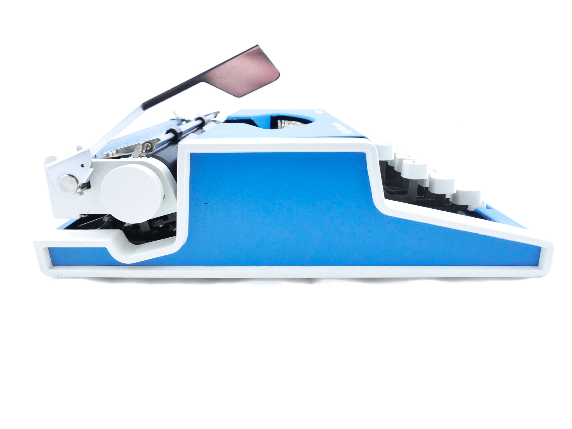 Revised Blue Olympia Dactymetal typewriter