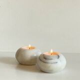 White marble tealight holders from the 70s
