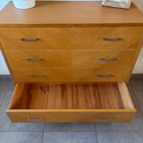Vintage oak chest of drawers from the 1960s.