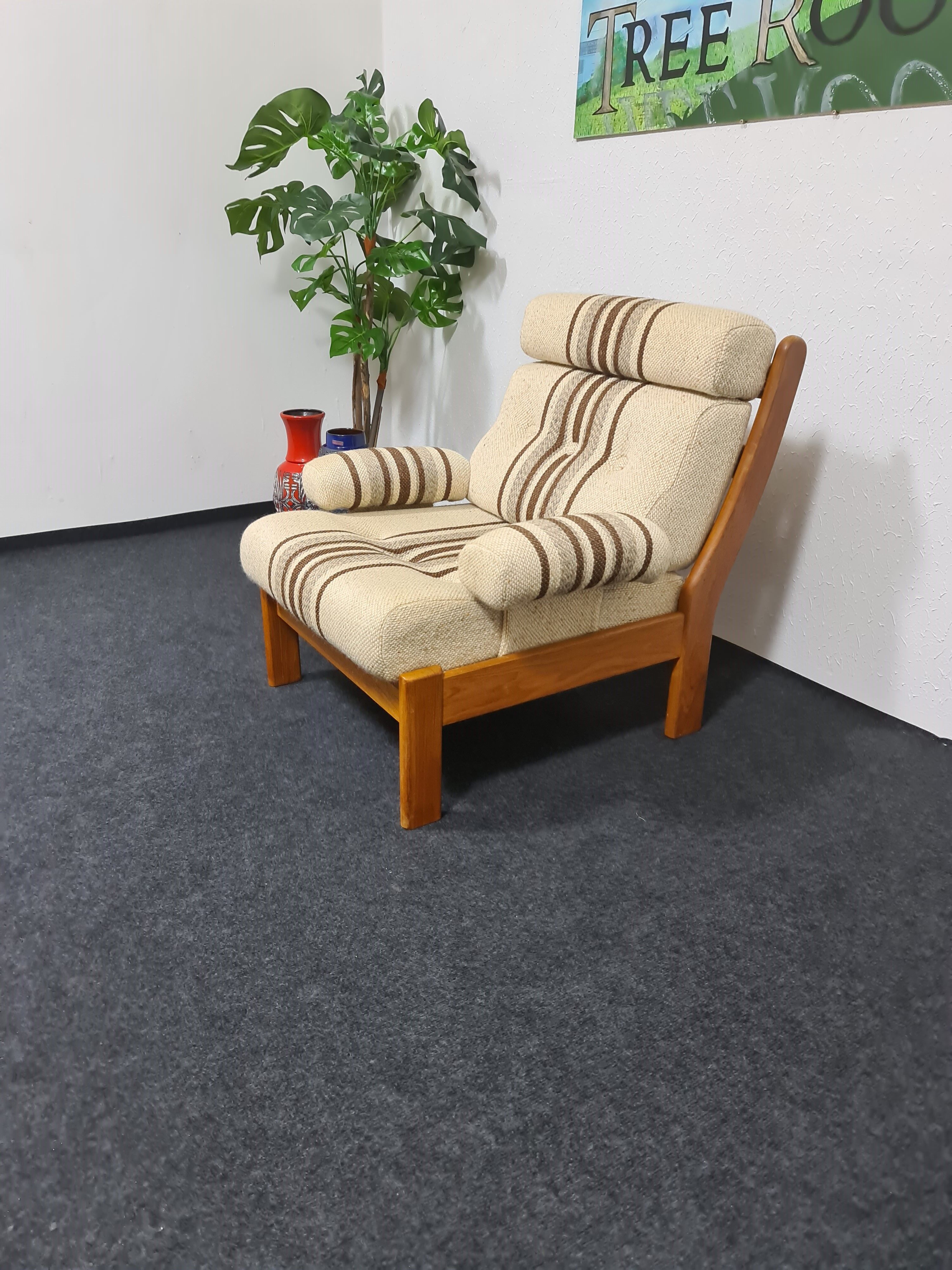 Set de salon vintage des années 70 en teck 6 pièces