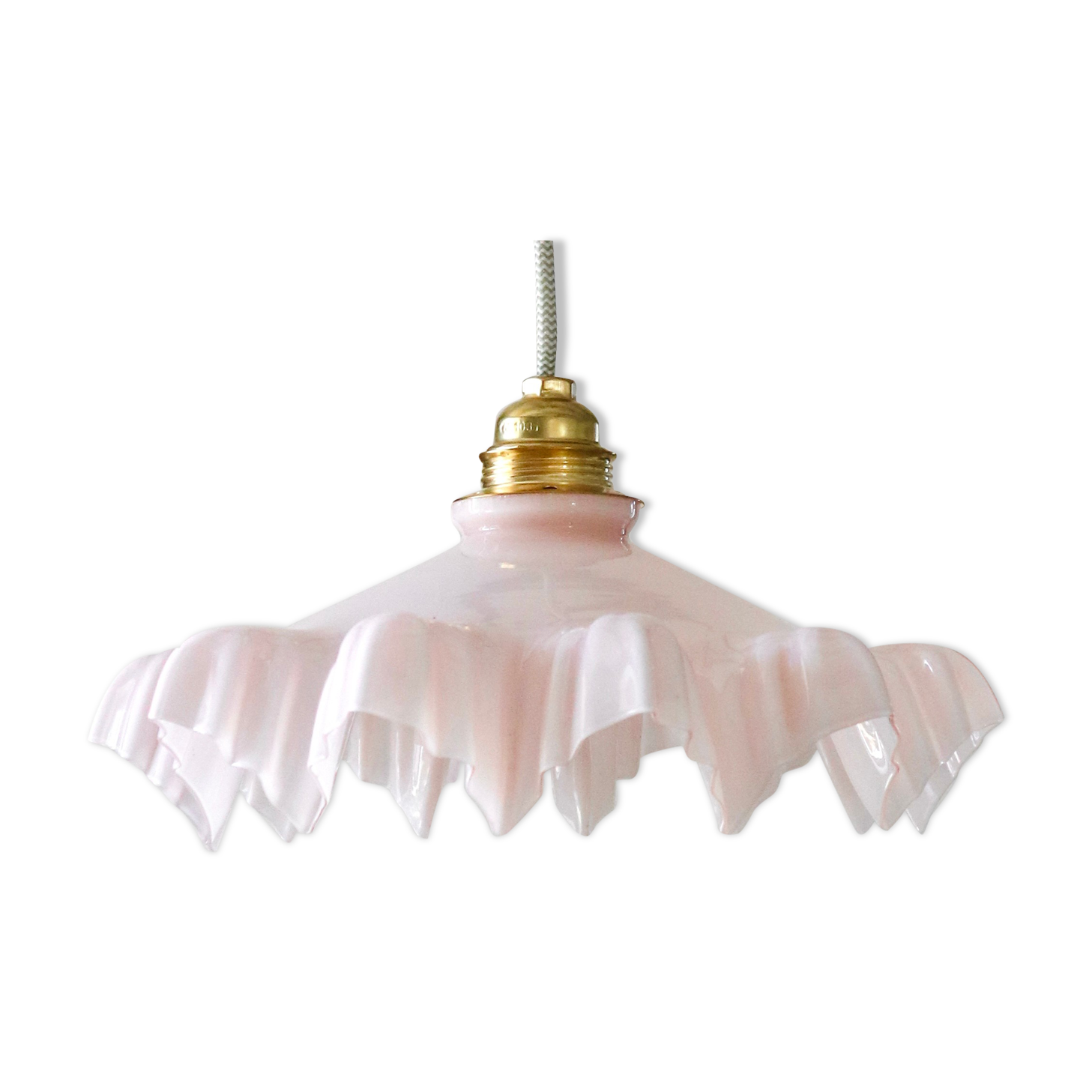 Pink draped glass pendant lamp