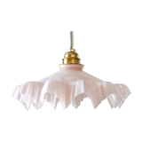 Pink draped glass pendant lamp