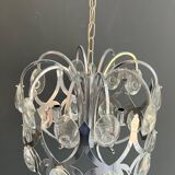 Lustre design en chrome et cristaux de Angelo Gaetano Sciolari. Vers 1970