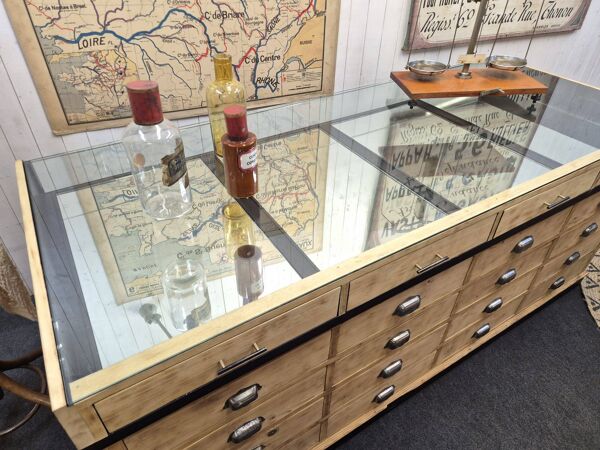 Ancien comptoir vitrine de bijouterie