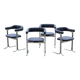 Set of 4 Space age chairs, chrome steel and buckle fabric