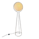 Chrome metal floor lamp and rice paper Vate for IKEA 1990