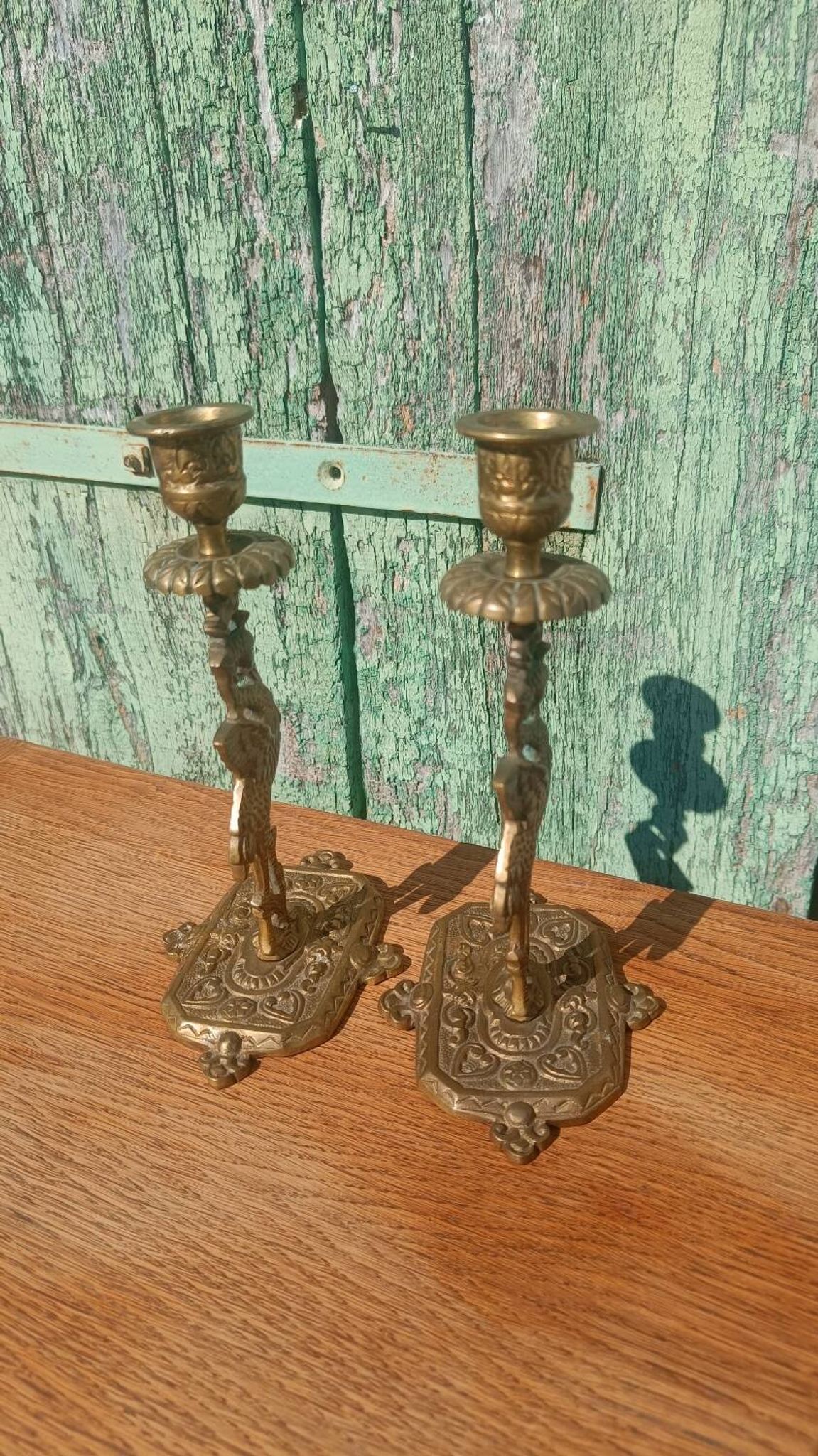 Bougeoirs anciens en bronze