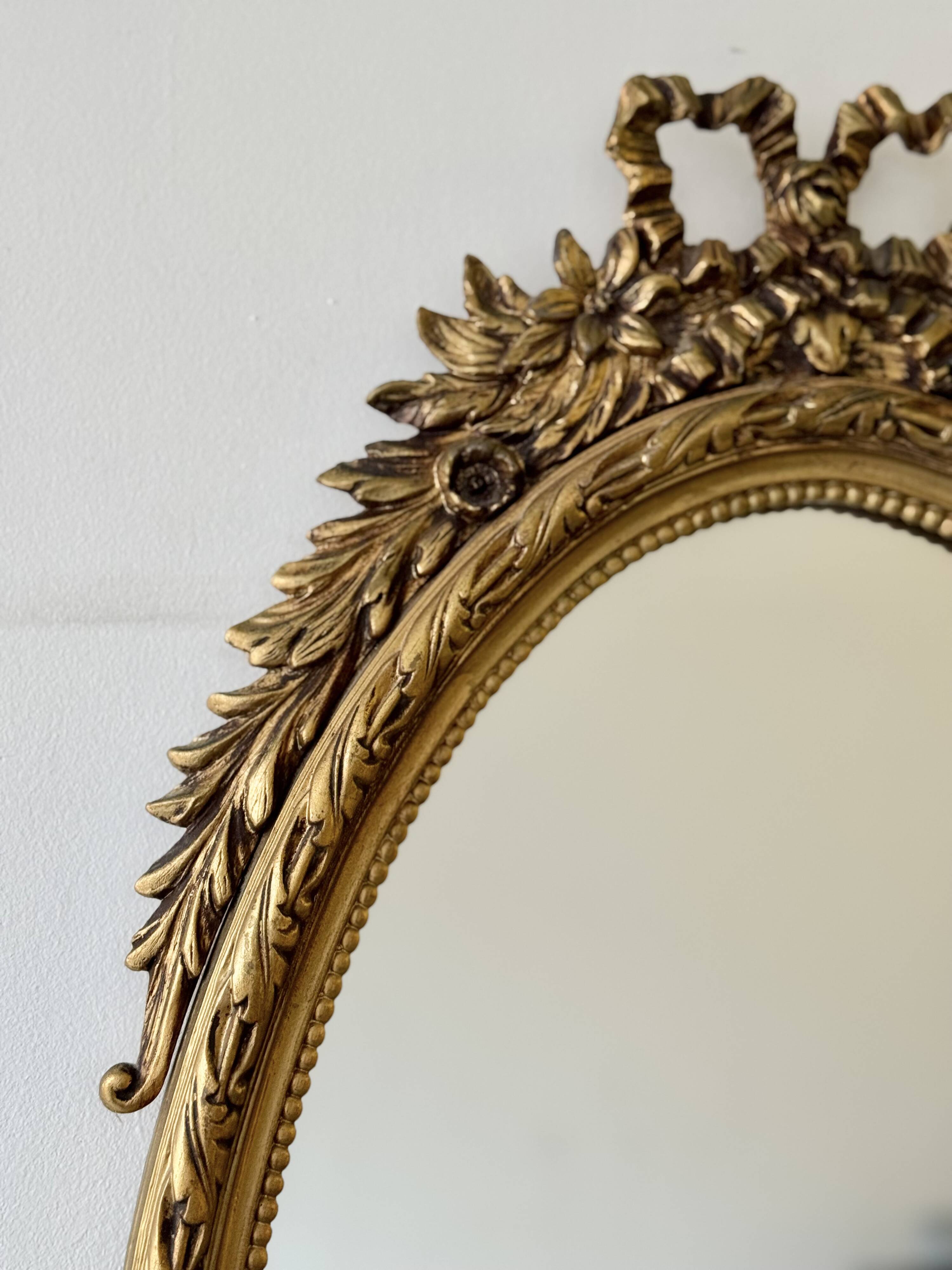 Vintage Oval Gilt Mirror