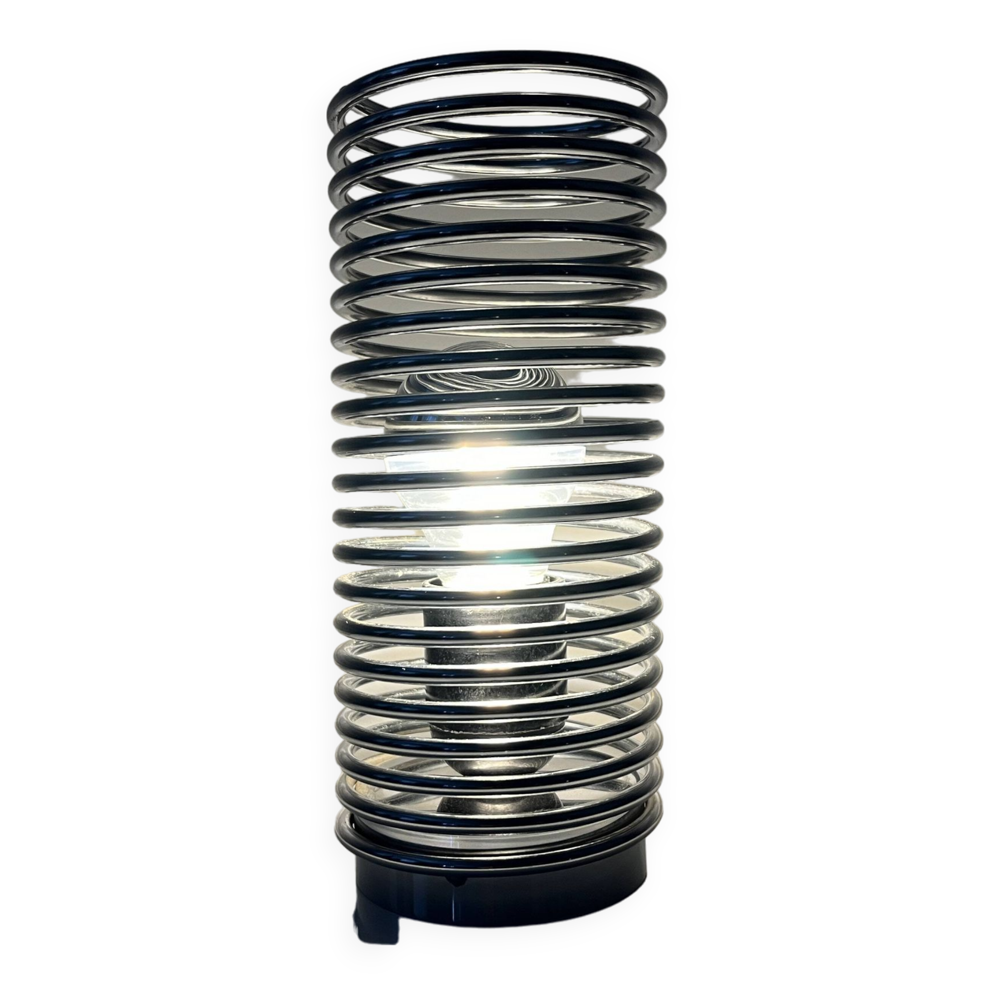 Massive chrome spring lamp