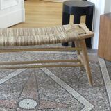 Rattan teak bench