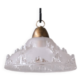Paire de suspensions vintage en verre « Ice »