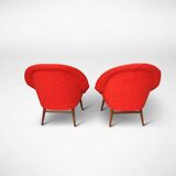 2 space-age bucket seats in red, 1960s, set of 2
