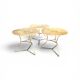 3 bistro tables brass