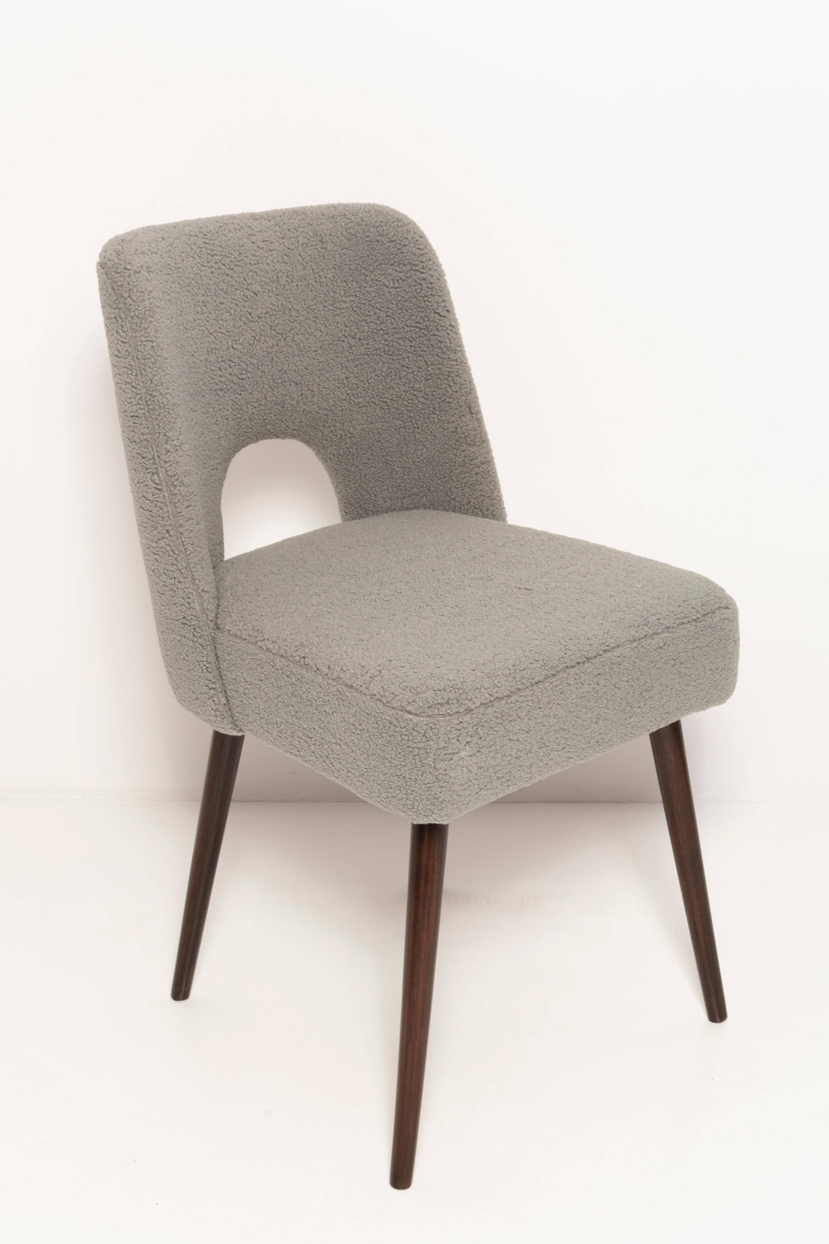 'Shell' Chair in Grey Boucle, Europe, 1960s