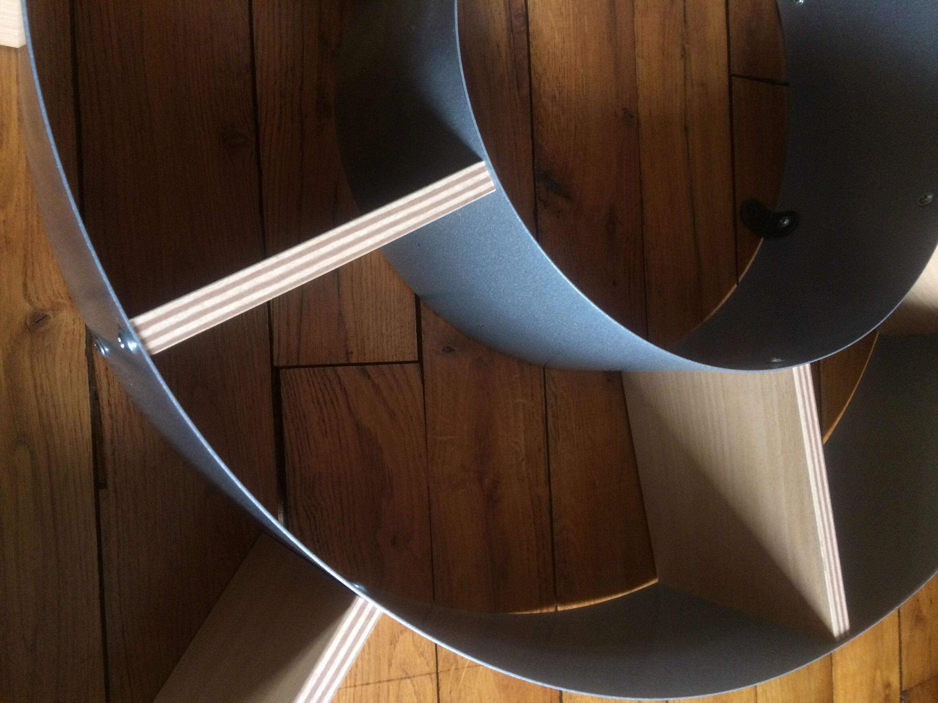 Wall wood metal spiral shape snail