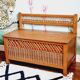 Bench chest veneer oak and rattan