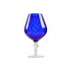 Vase snifter en verre bleu brandy cognac cobalt empoli italie 33cm