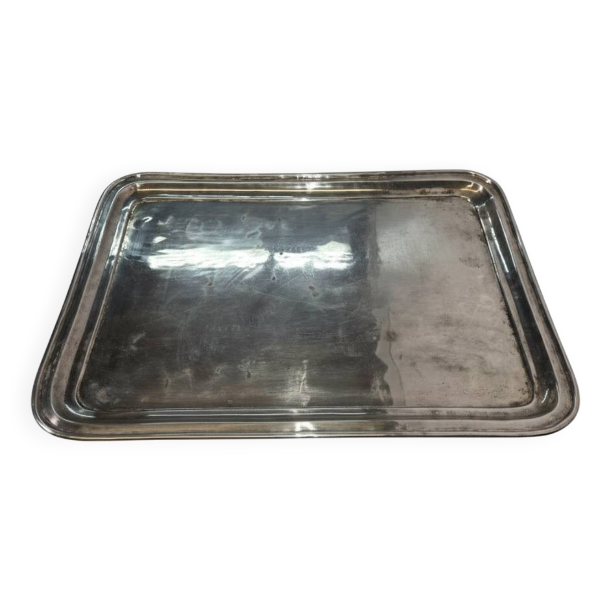 Antique silver-plated tray