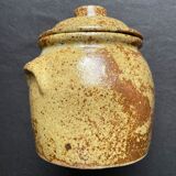 Vintage pyrite stoneware lid pot