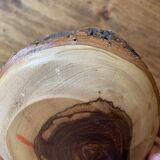 Ashtray candle holder in olive wood, old, vintage