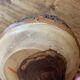 Ashtray candle holder in olive wood, old, vintage