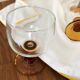 6 Amber stemmed glasses an'70