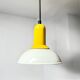 Vintage 80s Yellow Ceramic Pendant Lamp by Imago Italy - New Old Stock