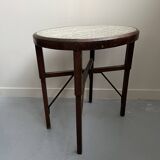 Art Nouveau oval table with marble top, late 19th century