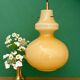 Suspension globe vintage en opaline jaune